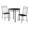 Monarch Specialties Dining Set - 3Pcs Set / Black Metal And Top I 1013 - alternate 1